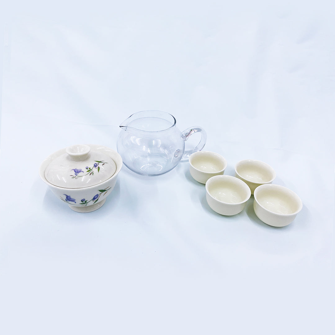 茶寮 - 中式茶具 - 一盅四杯+公道瓶（米）